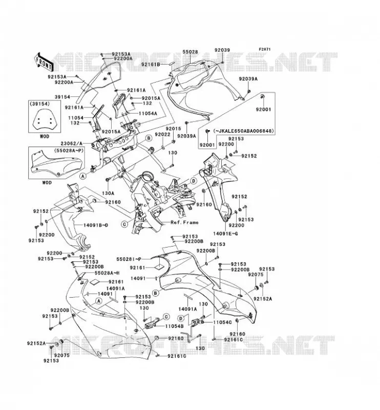 CARENAGE Kawasaki MOTOS 650 2008 VERSYS 650  KLE650B8F