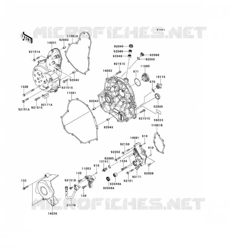 COUVERCLES MOTEUR Kawasaki MOTOS 650 2008 VERSYS 650  KLE650B8F