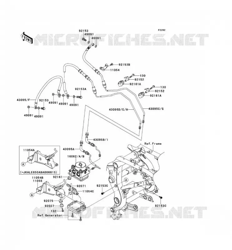 DURITE DE FREIN Kawasaki MOTOS 650 2009 VERSYS 650  KLE650B9F