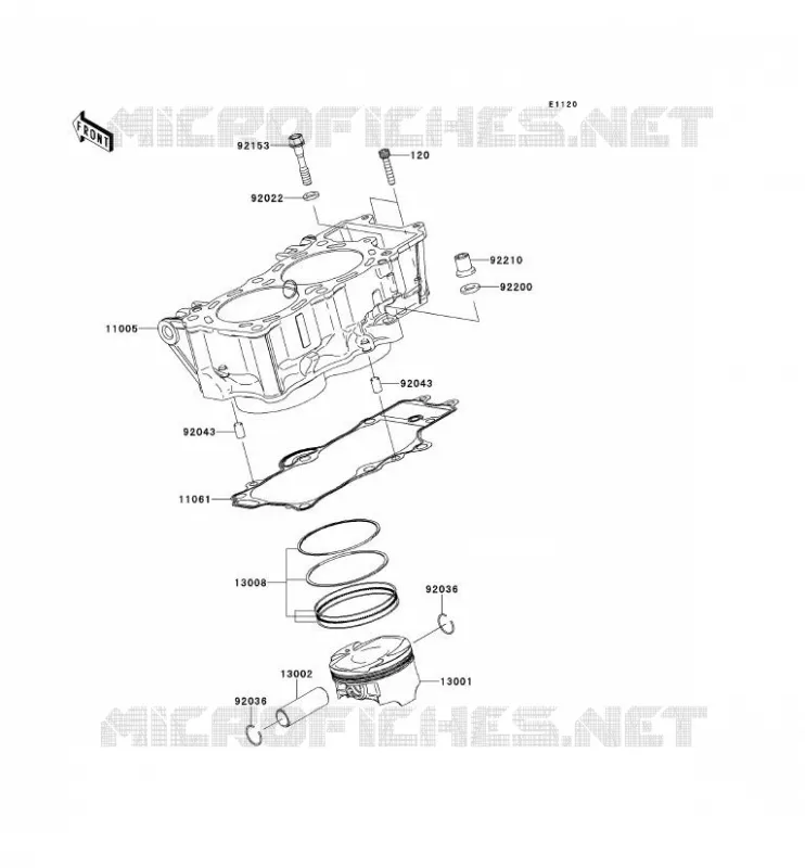 CYLINDRE/PISTON Kawasaki MOTOS 650 2009 VERSYS 650  KLE650B9F