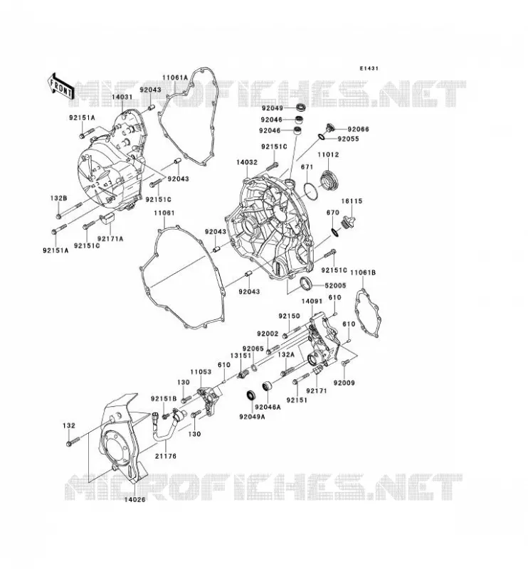 COUVERCLES MOTEUR Kawasaki MOTOS 650 2010 VERSYS 650  KLE650CAF