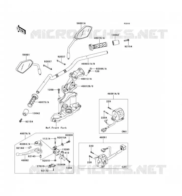 GUIDON Kawasaki MOTOS 650 2012 VERSYS 650  KLE650CCF