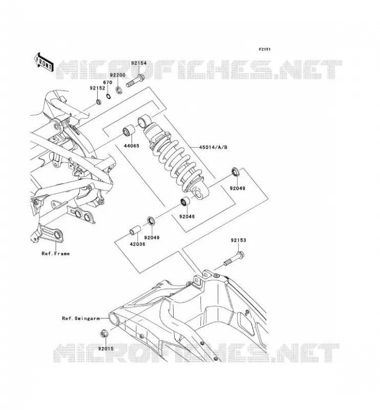 SUSPENSION/AMORTISSEUR Kawasaki MOTOS 650 2012 VERSYS 650  KLE650CCF