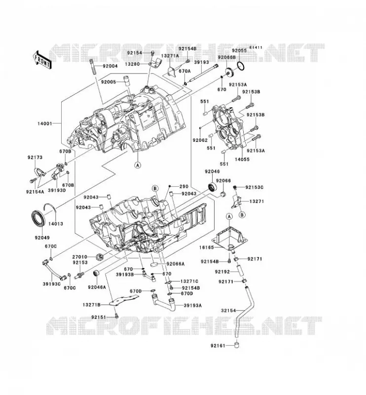 CARTER MOTEUR(S) Kawasaki MOTOS 650 2012 VERSYS 650  KLE650CCF