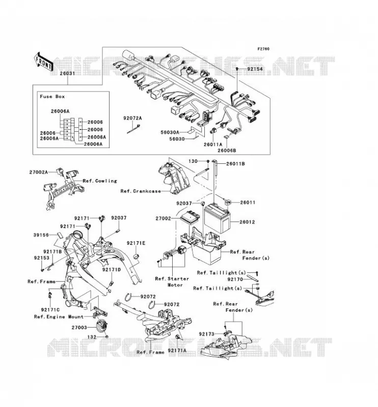 CHASSIS EQUIPMENT ELECTRIQUE Kawasaki MOTOS 650 2013 VERSYS 650  KLE650CDF