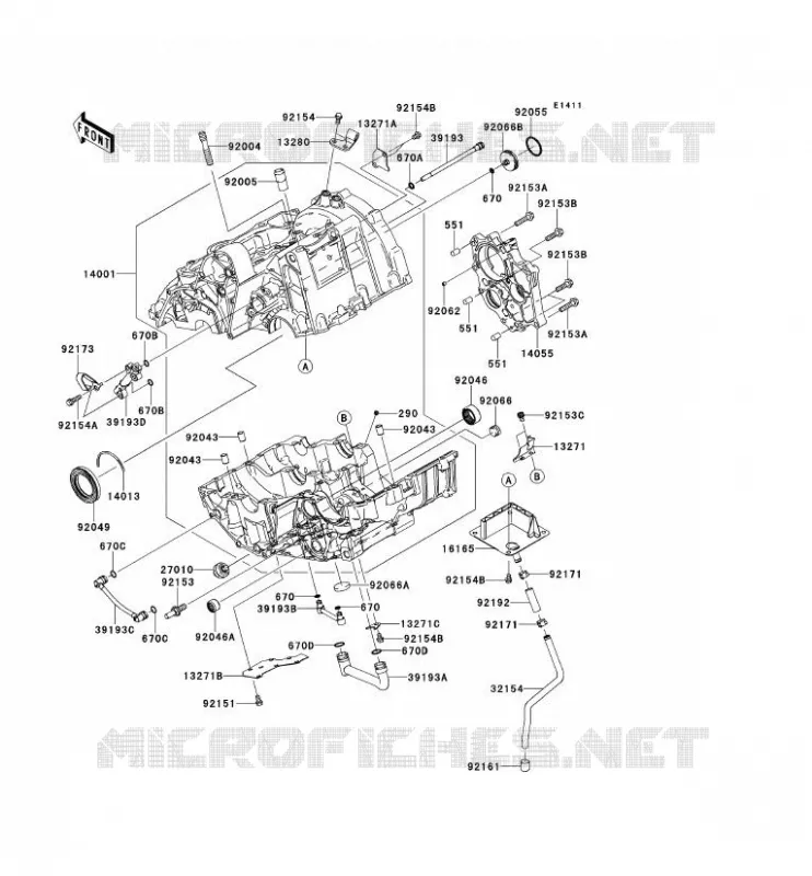 CARTER MOTEUR(S) Kawasaki MOTOS 650 2013 VERSYS 650  KLE650CDF