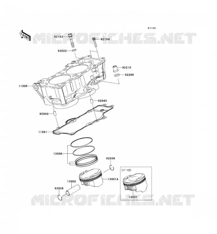 CYLINDRE/PISTON Kawasaki MOTOS 650 2013 VERSYS 650  KLE650CDF