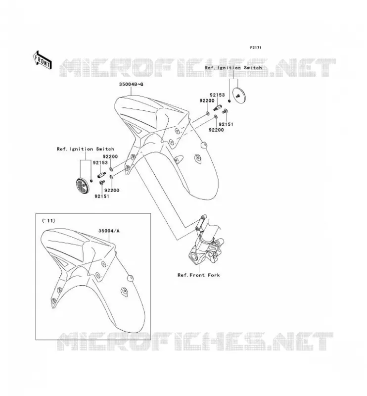 GARDE BOUE AVANT Kawasaki MOTOS 650 2013 VERSYS 650  KLE650CDF