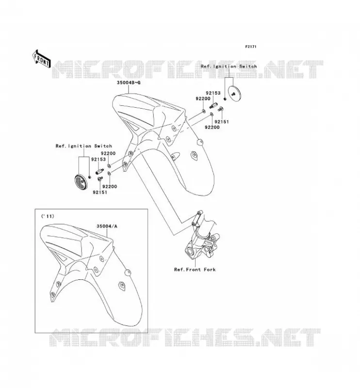 GARDE BOUE AVANT Kawasaki MOTOS 650 2013 VERSYS 650  KLE650CDF