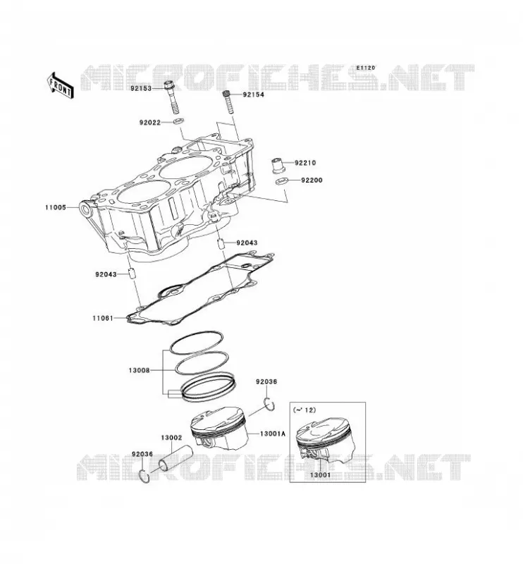 CYLINDRE/PISTON Kawasaki MOTOS 650 2014 VERSYS 650  KLE650CEF
