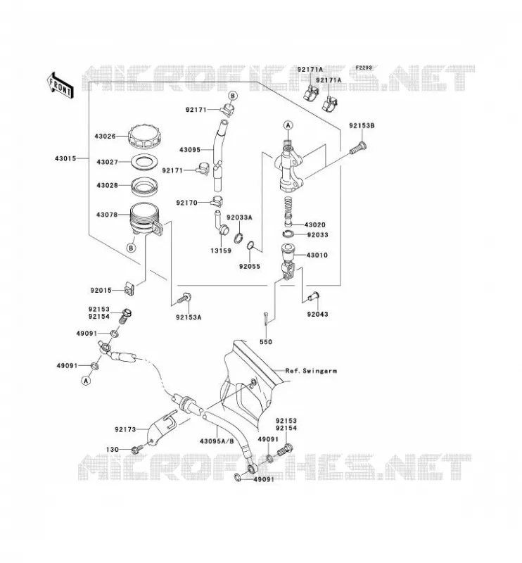 MAITRE CYLINDRE ARRI&Egrave;RE Kawasaki MOTOS 650 2014 VERSYS 650  KLE650CEF