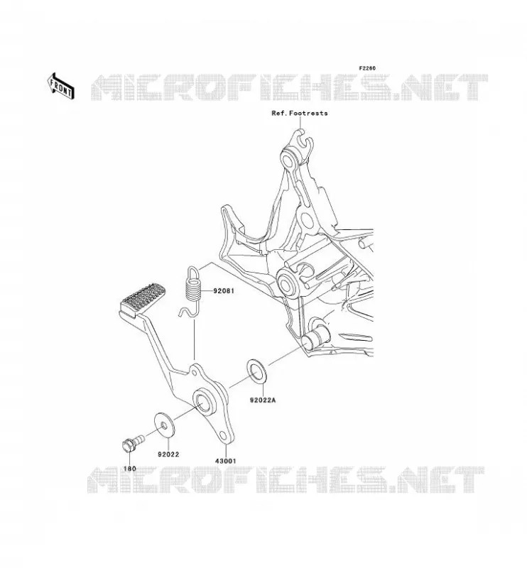 PEDALE DE FREIN Kawasaki MOTOS 650 2014 VERSYS 650  KLE650CEF