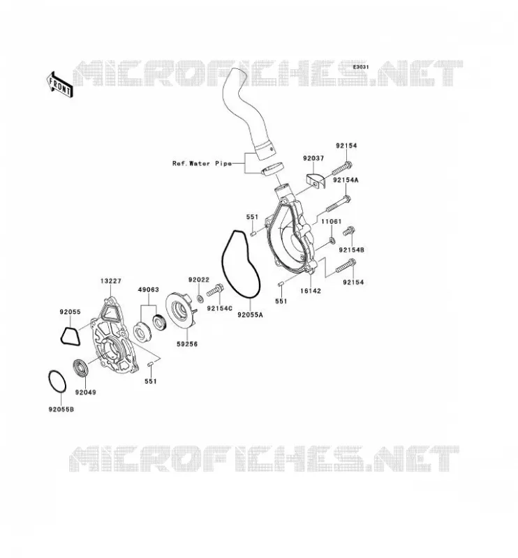 POMPE &Agrave; EAU Kawasaki MOTOS 650 2014 VERSYS 650  KLE650CEF