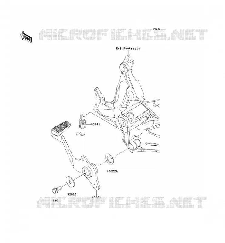 PEDALE DE FREIN Kawasaki MOTOS 650 2014 VERSYS 650  KLE650CEF