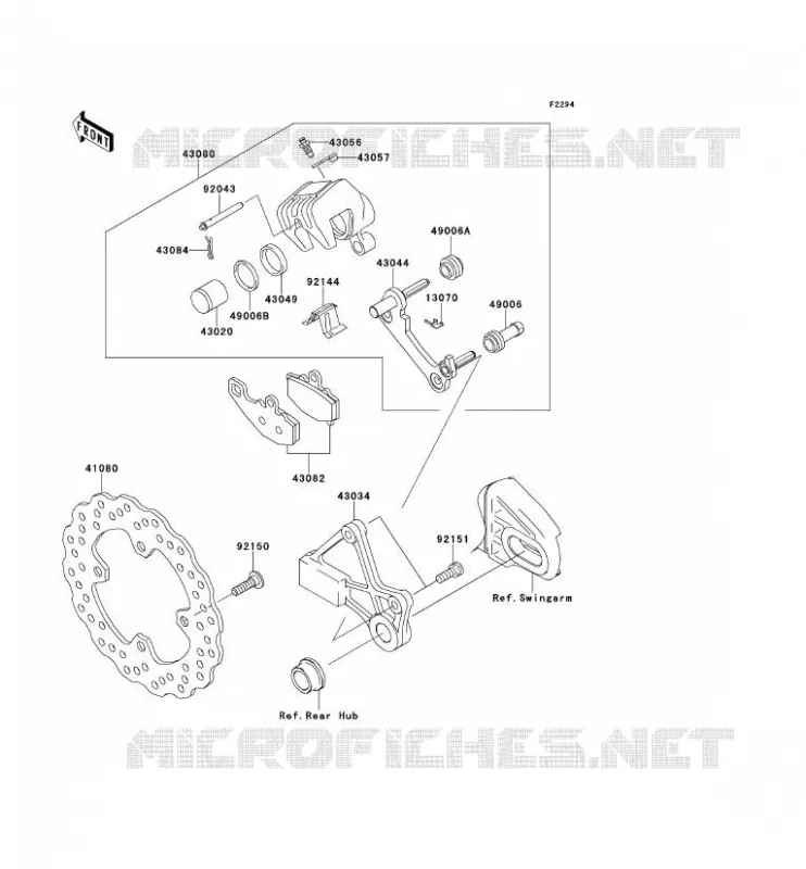FREIN ARRIERE Kawasaki MOTOS 650 2014 VERSYS 650  KLE650CEF