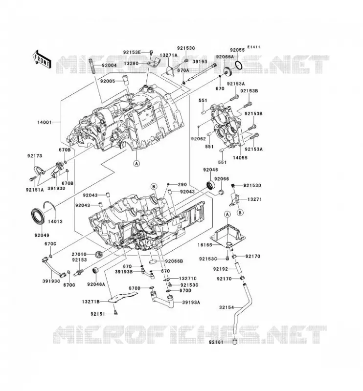 CARTER MOTEUR(S) Kawasaki MOTOS 650 2010 VERSYS 650 ABS  KLE650DAF