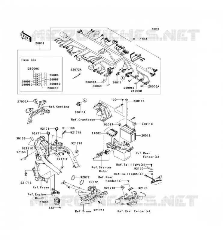 CHASSIS EQUIPMENT ELECTRIQUE Kawasaki MOTOS 650 2011 VERSYS 650 ABS  KLE650DBF