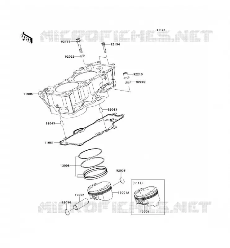 CYLINDRE/PISTON Kawasaki MOTOS 650 2011 VERSYS 650 ABS  KLE650DBF