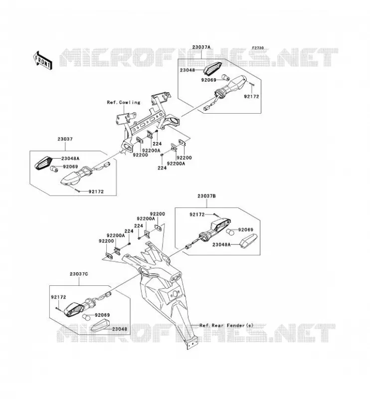 CLIGNOTANTS Kawasaki MOTOS 650 2011 VERSYS 650 ABS  KLE650DBF