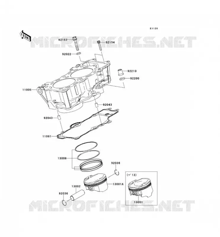 CYLINDRE/PISTON Kawasaki MOTOS 650 2012 VERSYS 650 ABS  KLE650DCF
