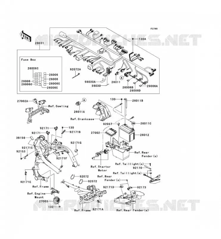 CHASSIS EQUIPMENT ELECTRIQUE Kawasaki MOTOS 650 2012 VERSYS 650 ABS  KLE650DCF