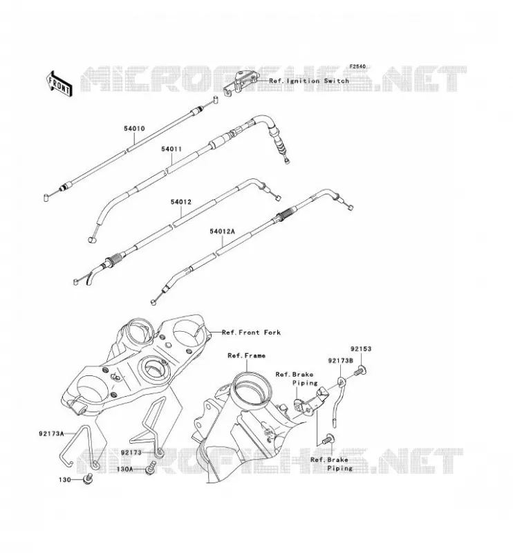 CABLES Kawasaki MOTOS 650 2012 VERSYS 650 ABS  KLE650DCF