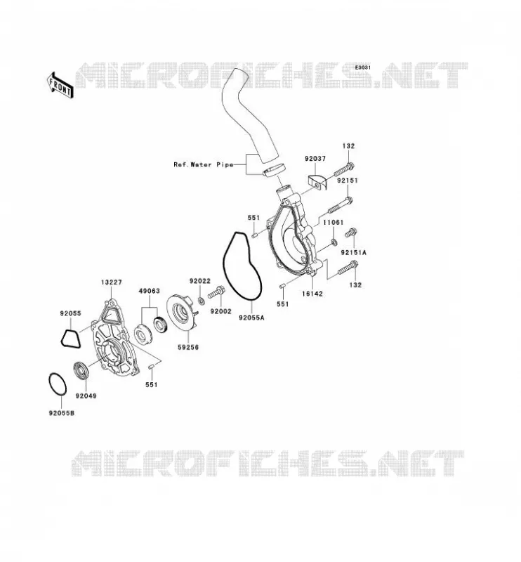 POMPE &Agrave; EAU Kawasaki MOTOS 650 2012 VERSYS 650 ABS  KLE650DCF