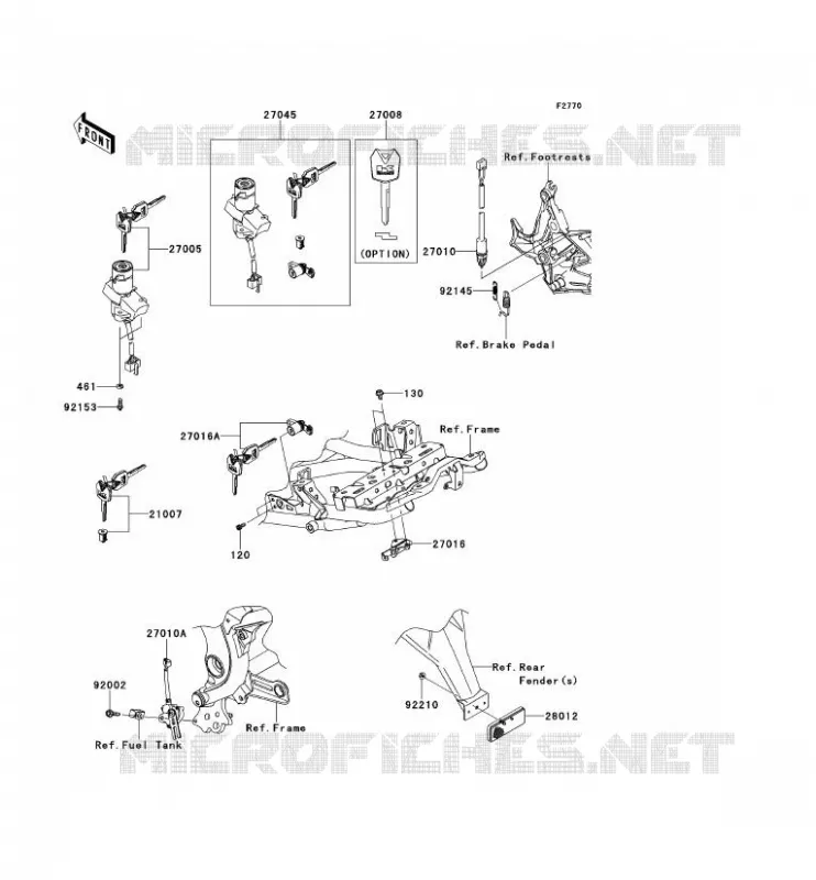 CONTACTEUR Kawasaki MOTOS 650 2013 VERSYS 650 ABS  KLE650DDF