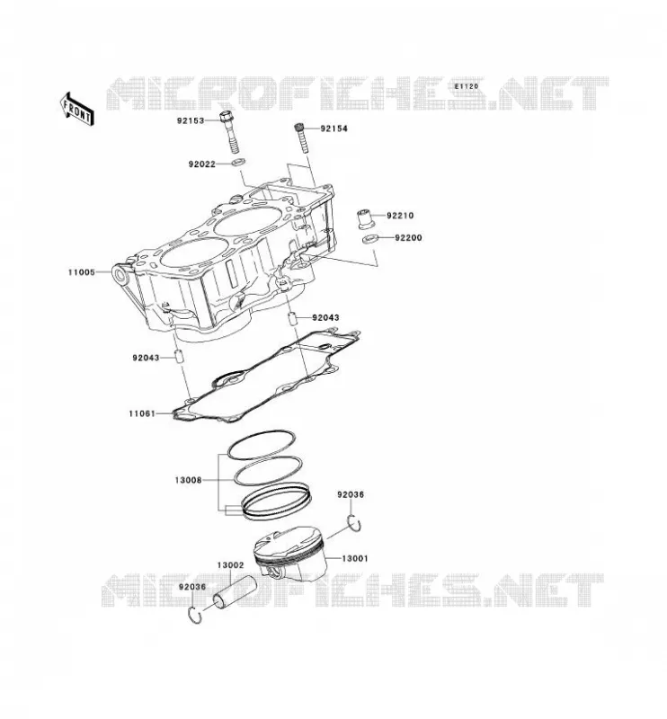 CYLINDRE/PISTON Kawasaki MOTOS 650 2014 VERSYS 650 ABS  KLE650DEF