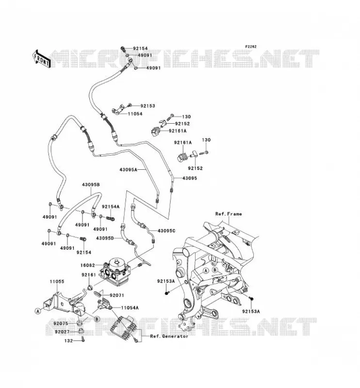 DURITE DE FREIN Kawasaki MOTOS 650 2014 VERSYS 650 ABS  KLE650DEF