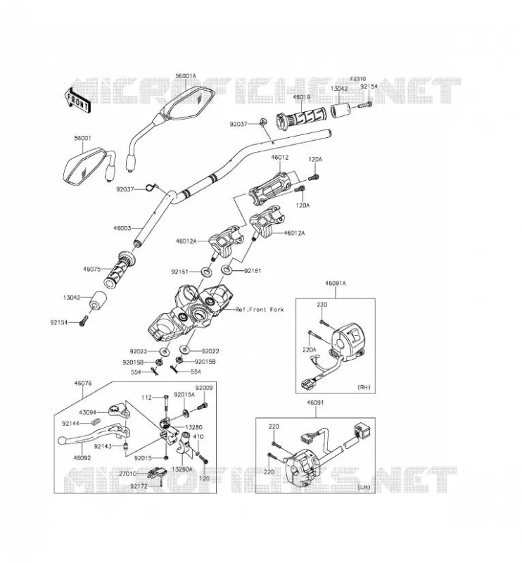 GUIDON Kawasaki MOTOS 650 2015 VERSYS 650  KLE650EFF