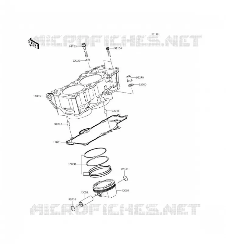 CYLINDRE/PISTON Kawasaki MOTOS 650 2015 VERSYS 650  KLE650EFF