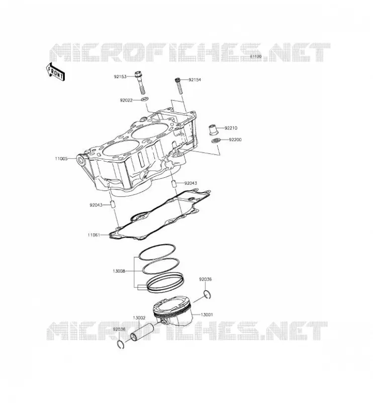 CYLINDRE/PISTON Kawasaki MOTOS 650 2015 VERSYS 650 ABS  KLE650FFF