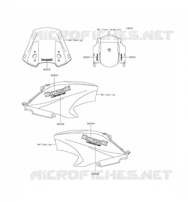 STICKER(WHITE) Kawasaki MOTOS 650 2015 VERSYS 650 ABS  KLE650FFF