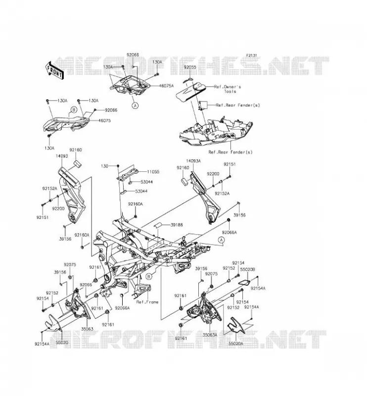 PIECE DE CADRE (COUVERTURE) Kawasaki MOTOS 650 2015 VERSYS 650 ABS  KLE650FFF