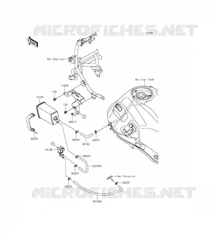 SYSTEME D'EVAPORATION CARBURANT(CA) Kawasaki MOTOS 650 2015 VERSYS 650 ABS  KLE650FFF