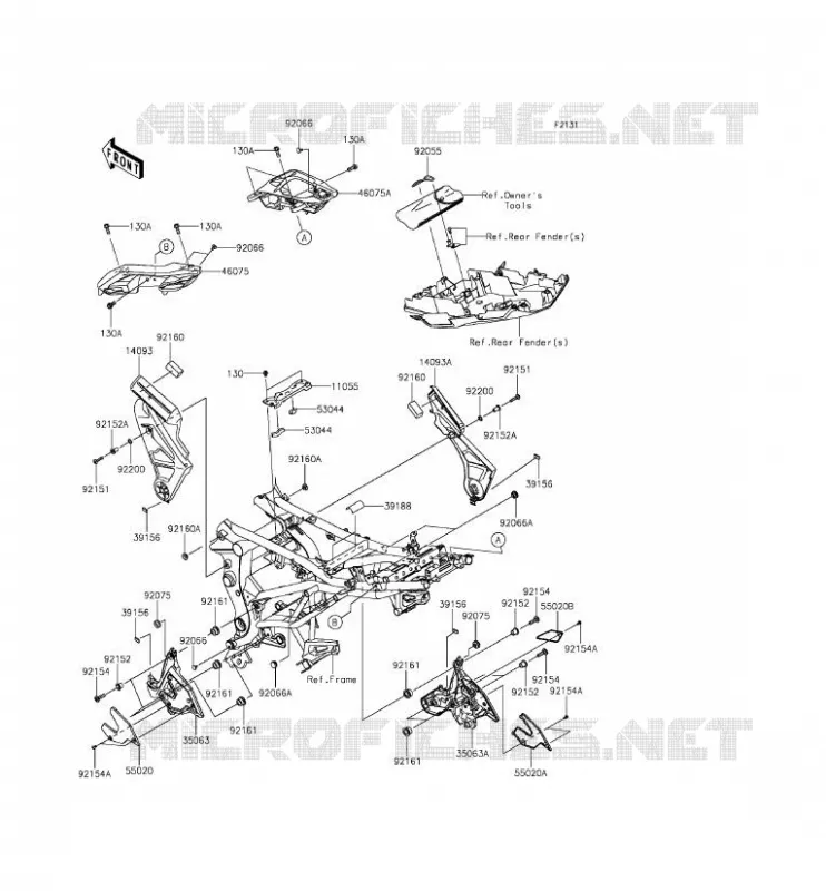PIECE DE CADRE (COUVERTURE) Kawasaki MOTOS 650 2016 VERSYS 650 ABS  KLE650FGF