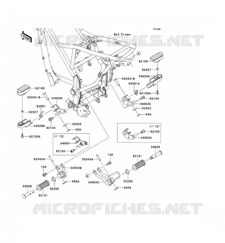 REPOSE PIED Kawasaki TOUT-TERRAIN 125 2012 KLX125  KLX125CCF