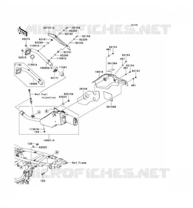 &Eacute;CHAPPEMENT Kawasaki MOTOS 125 2011 D-TRACKER 125  KLX125DBF