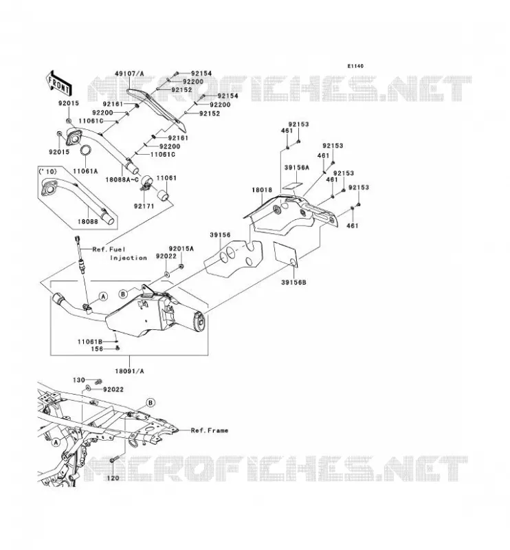 &Eacute;CHAPPEMENT Kawasaki MOTOS 125 2012 D-TRACKER 125  KLX125DCF