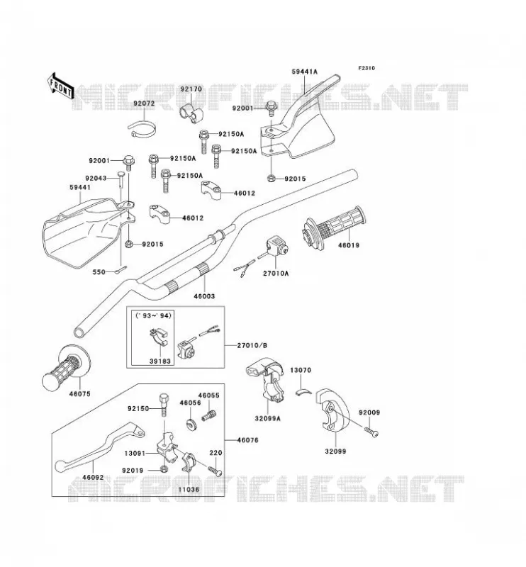 GUIDON Kawasaki TOUT-TERRAIN 250 1995 KLX250R  KLX250-D3