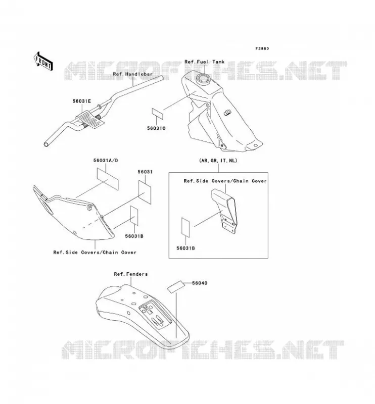 LABEL Kawasaki TOUT-TERRAIN 250 1994 KLX250  KLX250-E2