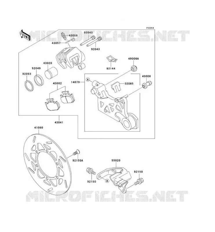 FREIN ARRIERE Kawasaki TOUT-TERRAIN 250 1994 KLX250  KLX250-G1