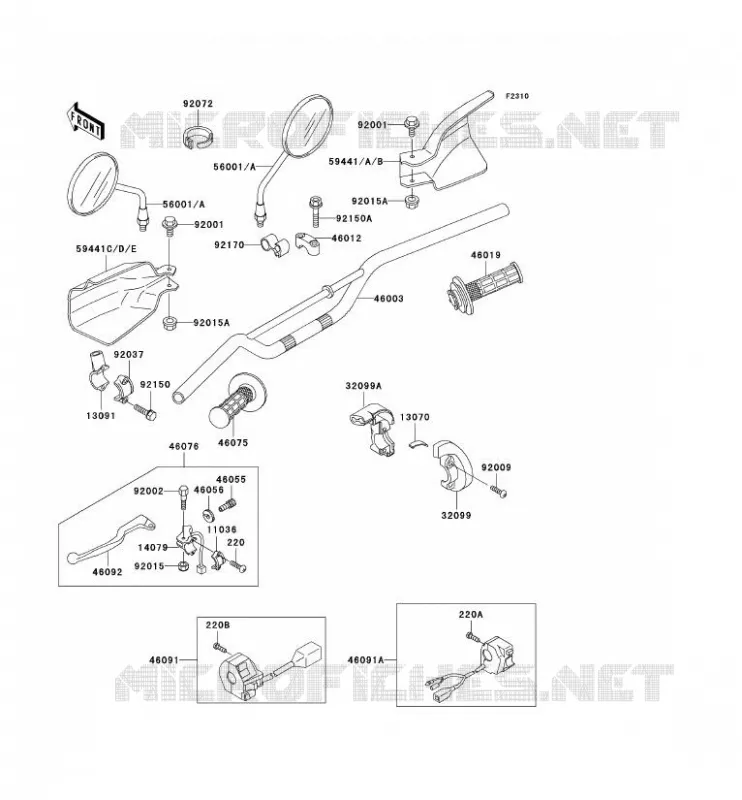 GUIDON Kawasaki TOUT-TERRAIN 250 1994 KLX250  KLX250-G1