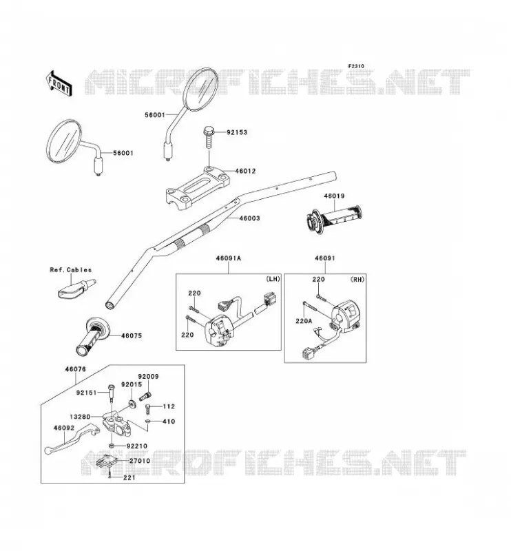 GUIDON Kawasaki TOUT-TERRAIN 250 2009 KLX250  KLX250S9F