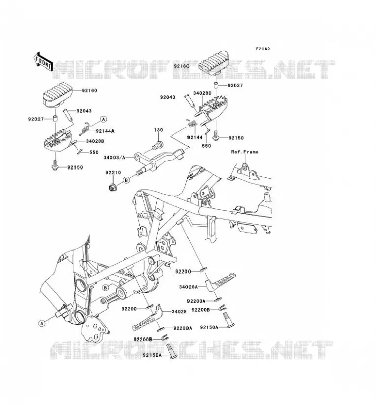 REPOSE PIED Kawasaki TOUT-TERRAIN 250 2010 KLX250  KLX250SAF
