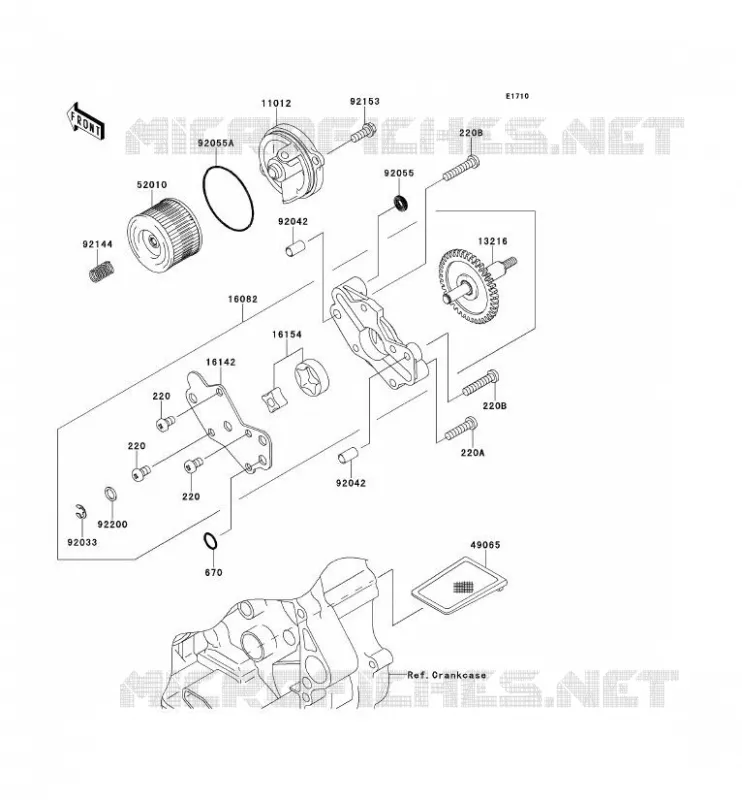 POMPE A HUILE Kawasaki TOUT-TERRAIN 250 2010 KLX250  KLX250SAF