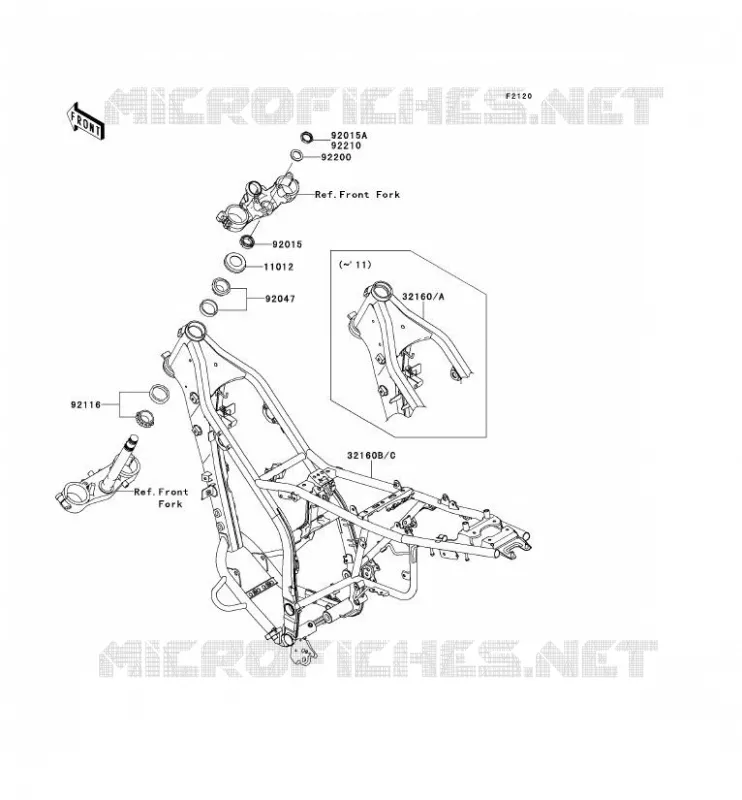 CH&Acirc;SSIS Kawasaki TOUT-TERRAIN 250 2012 KLX250  KLX250SCF
