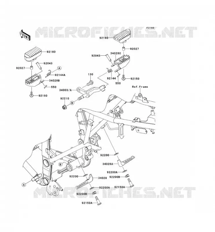REPOSE PIED Kawasaki TOUT-TERRAIN 250 2013 KLX250  KLX250SDF