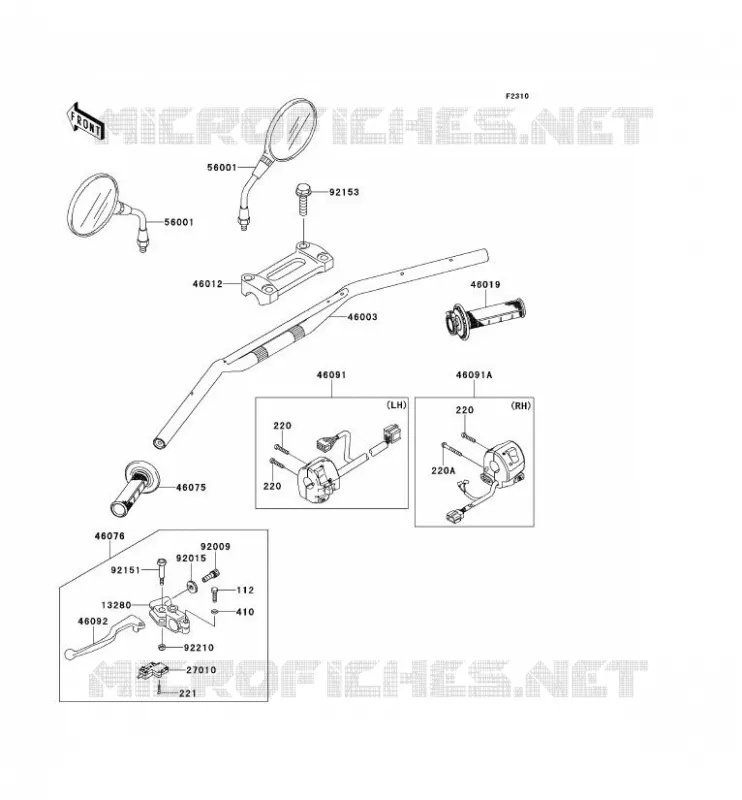 GUIDON Kawasaki TOUT-TERRAIN 250 2010 KLX250S  KLX250TAF